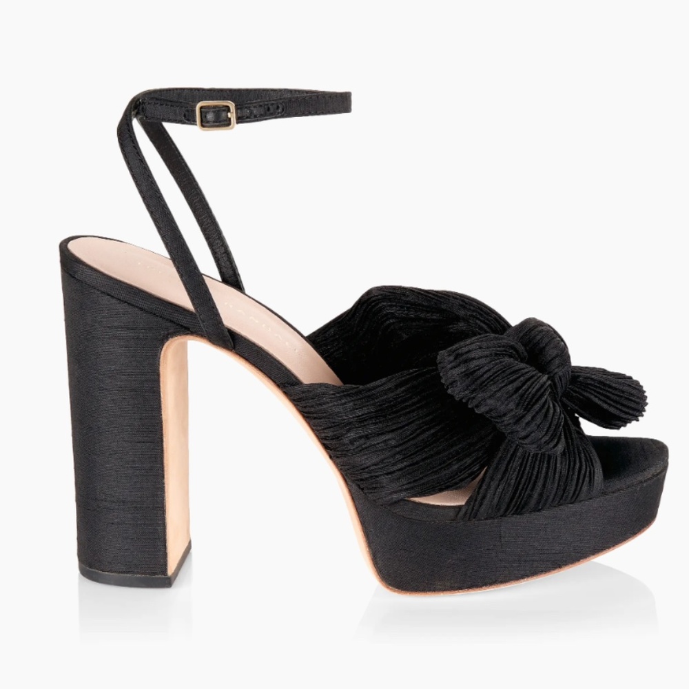 Loeffler Randall Natalia Pleated Bow Platform Sandals